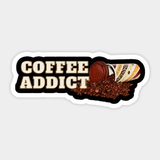 Kaffee Addict Espresso Bohnen Lustig Sticker